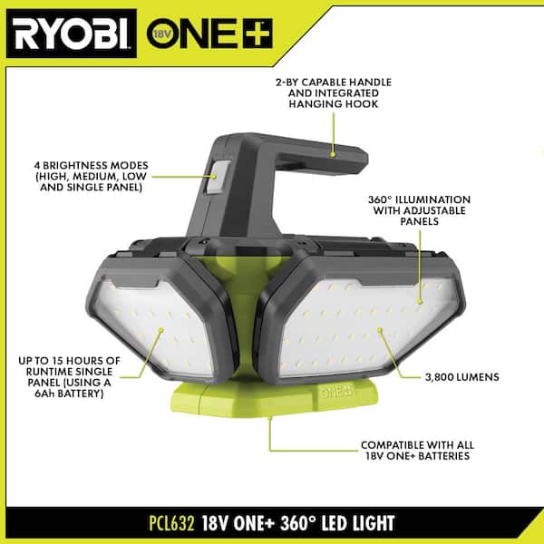 RYOBI ONE 18V Cordless 360 Light Tool Only PCL632B The Home Depot