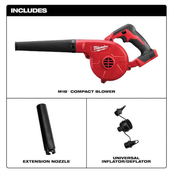 M18 18V Lithium-Ion Cordless Compact Blower with INKZALL Black Fine Point Jobsite Marker