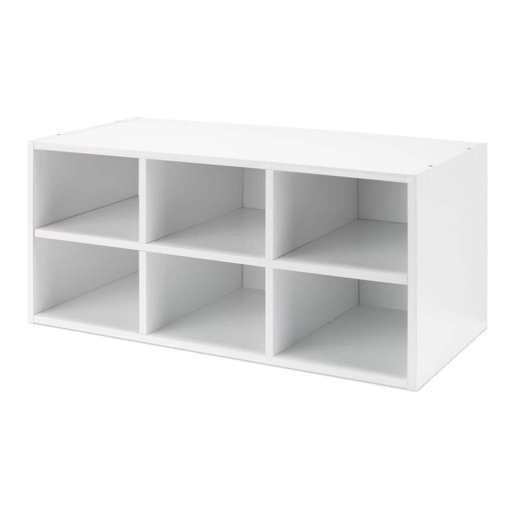 11 in. H x 24 in. W x 11 in. D White 6-Cube Organizer