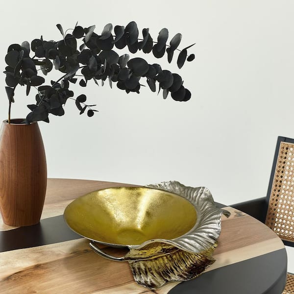 castellousa Gold 18 in. x 5.5 in. Decorative Handmade Aluminum Metal Artistic Bowl