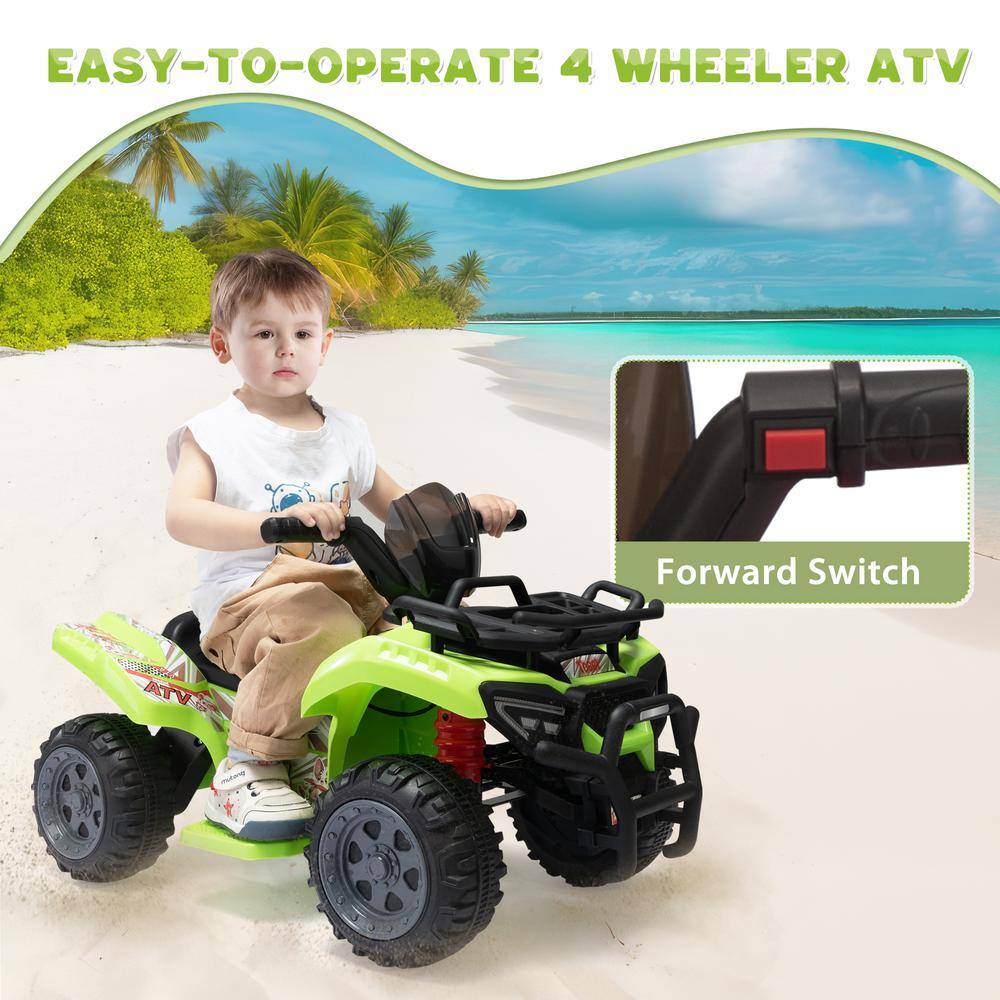 Green 6-Volt Kids Ride-On ATV Quad with Music and Horn