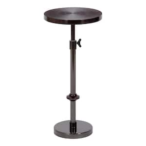 Engles 10.00 in. Pewter Round Metal Traditional End Table