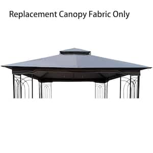 10 ft. x 10 ft. Gray Patio Double Roof Gazebo Replacement Canopy Top