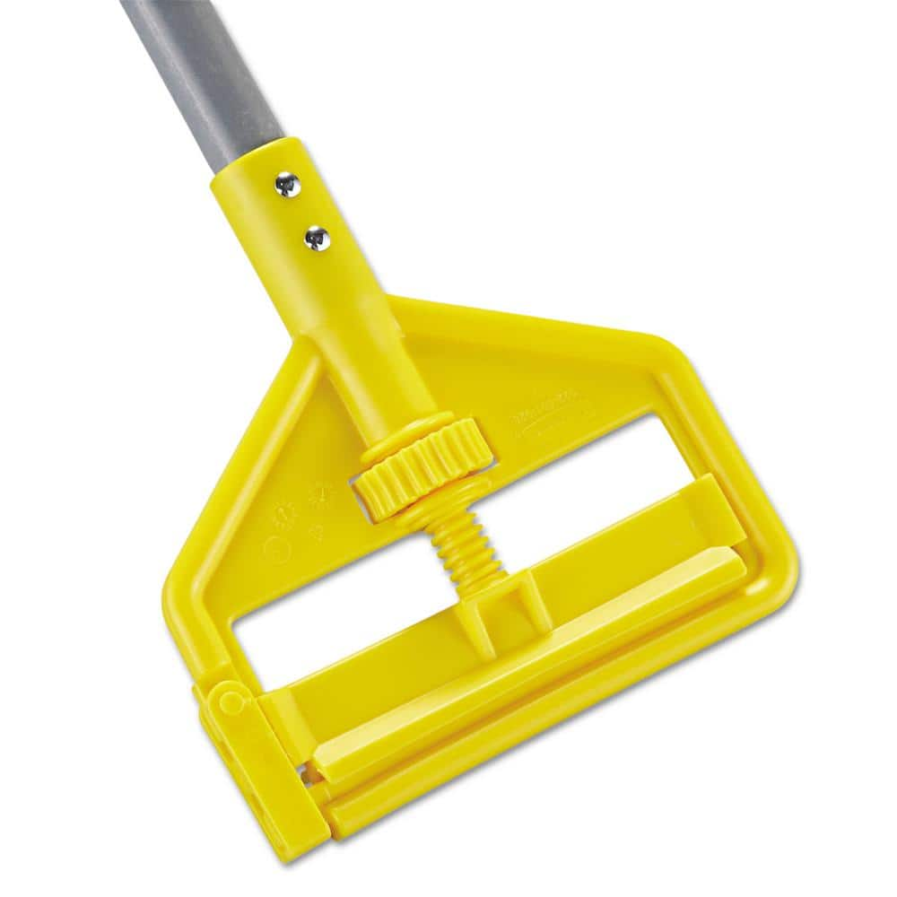 Rubbermaid Commercial Invader Fiberglass Side-Gate Wet-Mop Handle  1 Dia X 60  Gray/Yellow