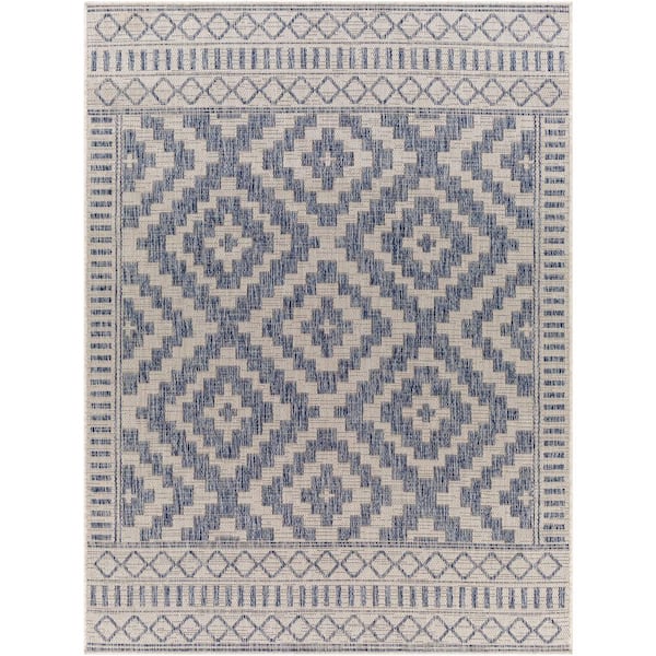 Palo Blue 5 ft. x 7 ft. Global Indoor/Outdoor Area Rug