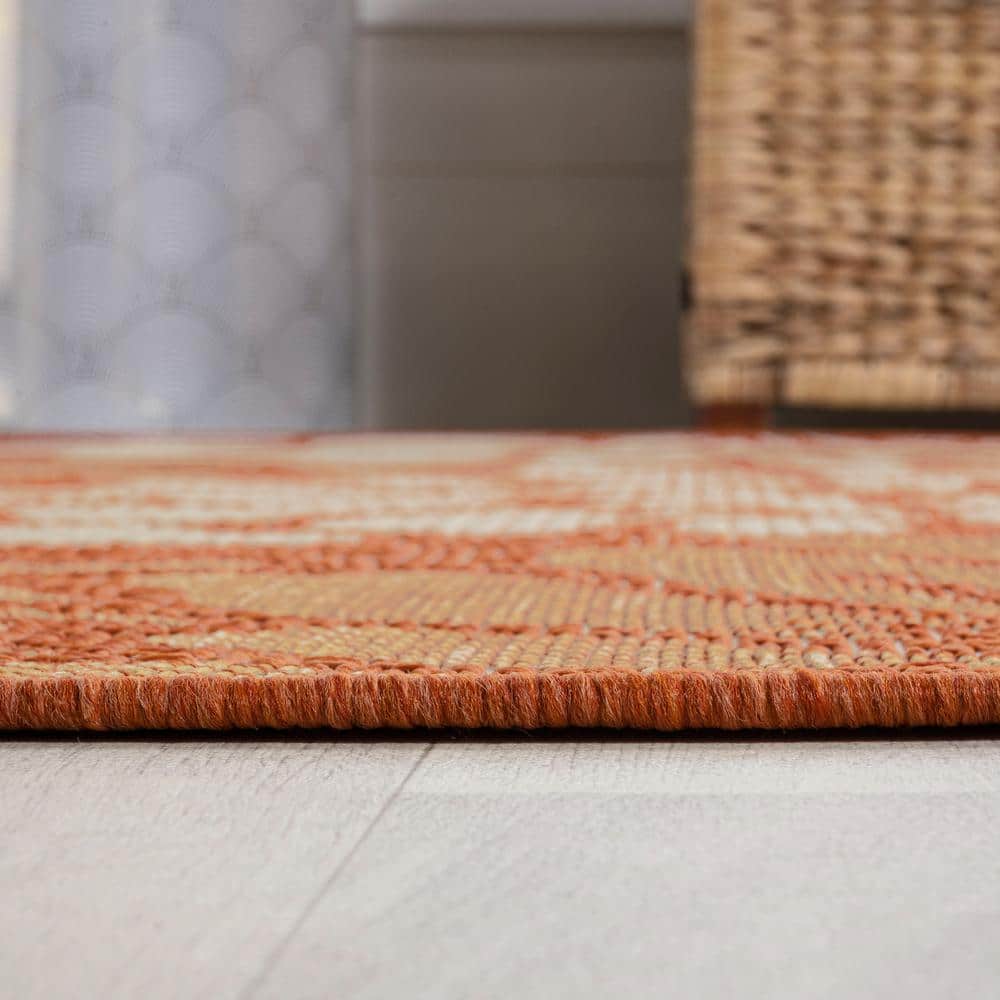 Zinnia Bohemian Floral Textured Flatweave Gray Synthetic Area Rug
