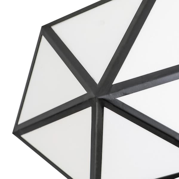 Maxax Raleigh 7.9 in. 1-Light Black Metal Minimalist Semi Flush