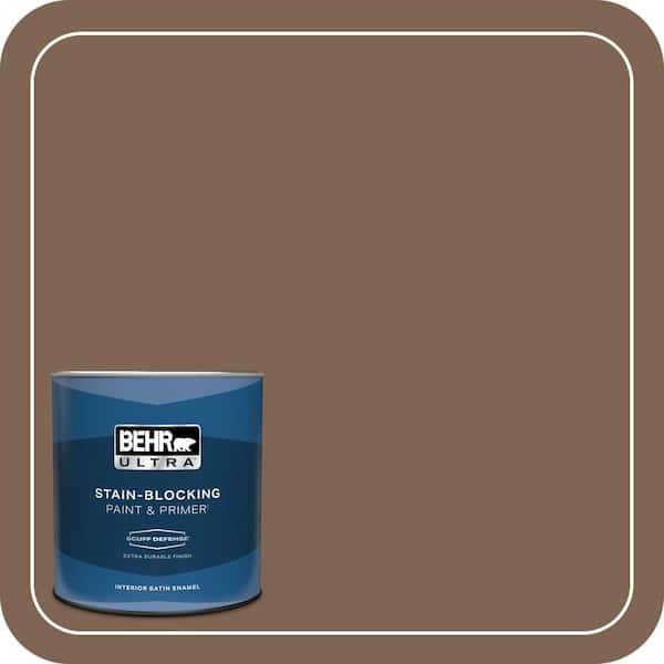BEHR ULTRA 1 qt. #N240-7 Joshua Tree Extra Durable Satin Enamel Interior Paint & Primer