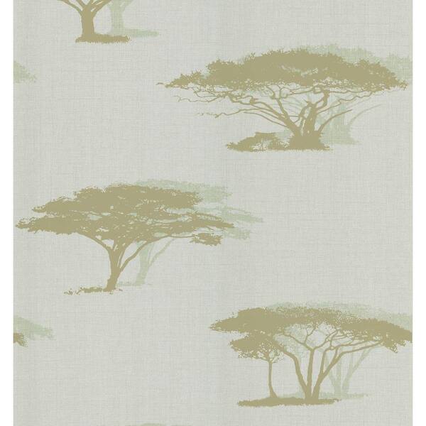 National Geographic Light Blue Serengeti Tree Wallpaper Sample