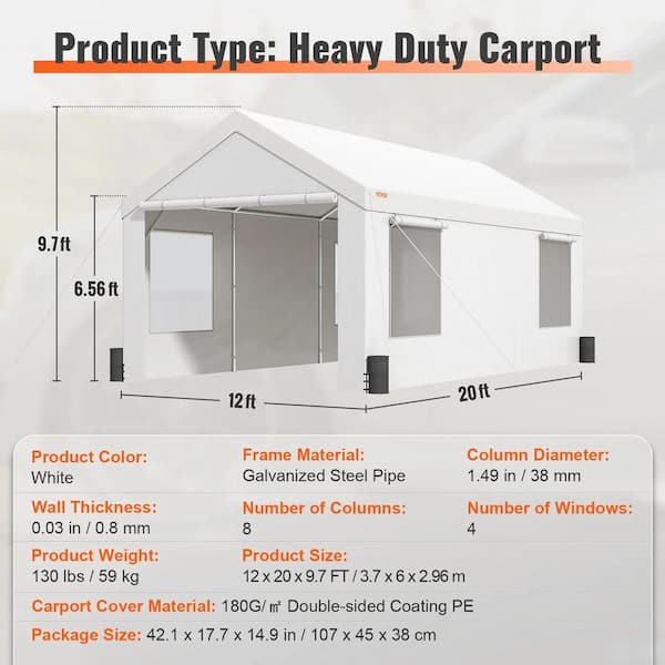 テント・タープ groundcoverTARPtoTARPACORNHOUSE3.45 ITOPFOX 12 ft. x 20 ft. Black Heavy Duty Car Canopy with