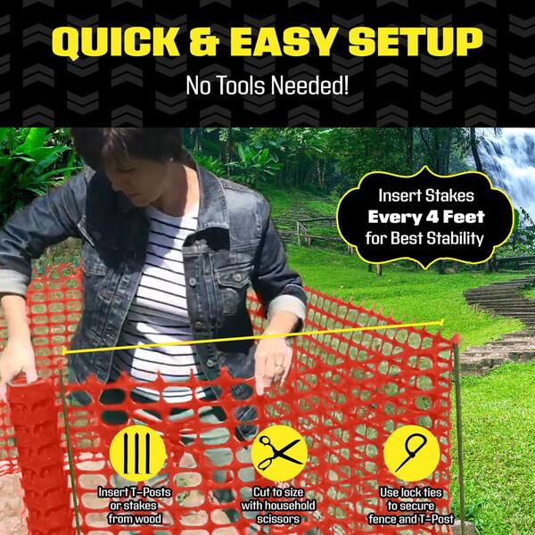 BOEN 4 ft. x 100 ft. Orange Heavy-Duty Diamond Grid Construction Snow/Safety Barrier Fence