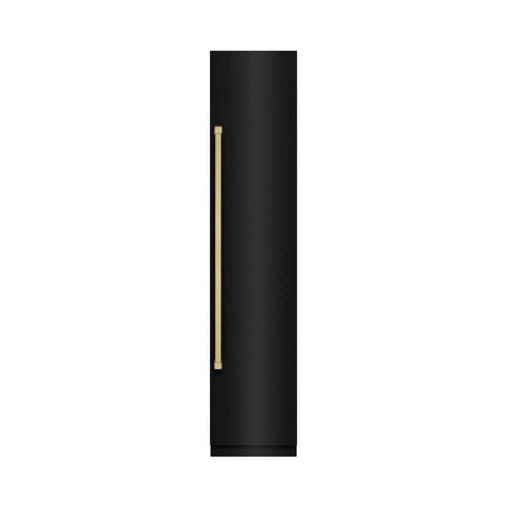 18 in. 8.6 cu. ft. Black Stainless Right Hinge Upright Column Freezer in Graphite Gray and Champagne Bronze Accents