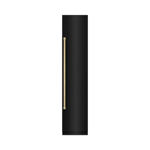 18 in. 8.6 cu. ft. Black Stainless Right Hinge Upright Column Freezer in Graphite Gray and Champagne Bronze Accents
