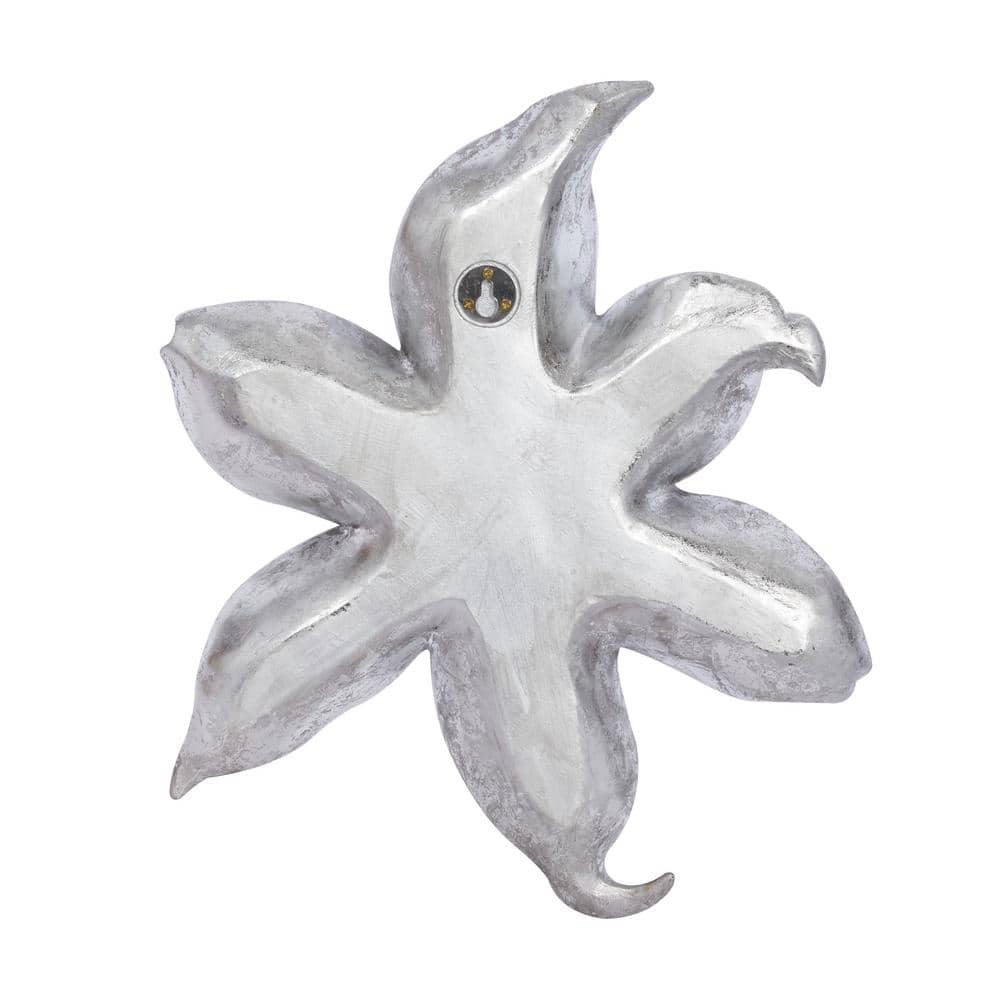 Silver Resin 3D Floral Wall Sculpture Set of Three