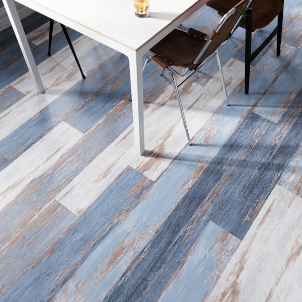 Hydrostop Old Blue Sea 20 MIL x 7.1 in. W x 48 in. L Waterproof Click Vinyl Plank Flooring (23.64 sq. ft./Case)