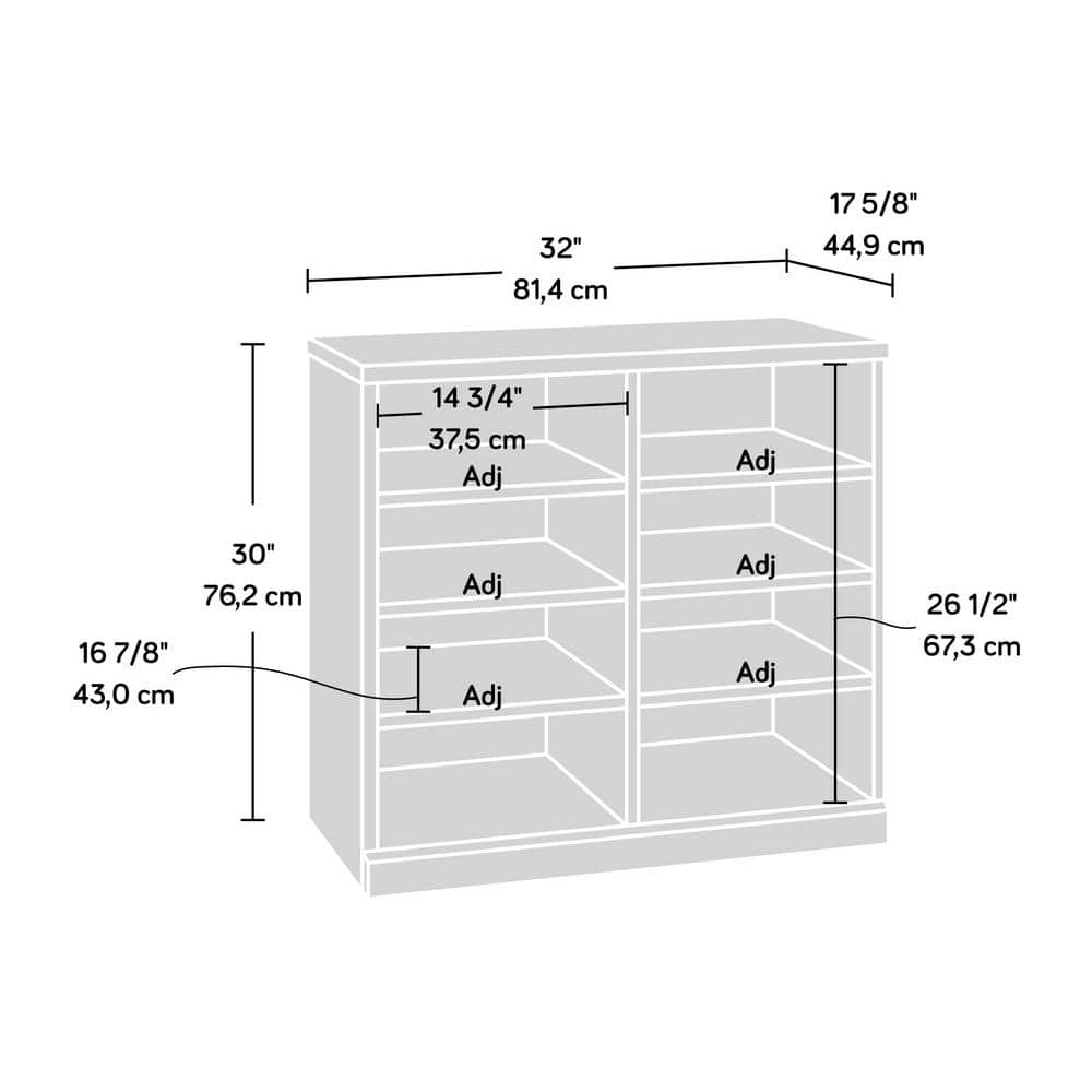 Mystic Oak and White Adjustable Shelving Craft Cabinet