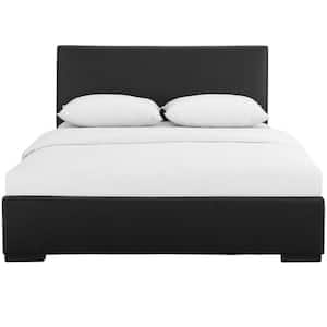 Hindes Black Upholstered Full Platform Bed