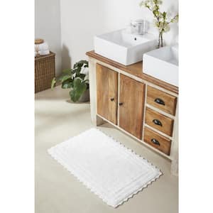 Lilly Crochet Collection 24 in. x 40 in. White 100% Cotton Rectangle Bath Rug