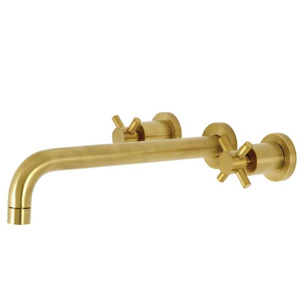 Kingston Brass Concord 2-Handle Wall Mount Roman Tub Faucet in. Brushed Brass