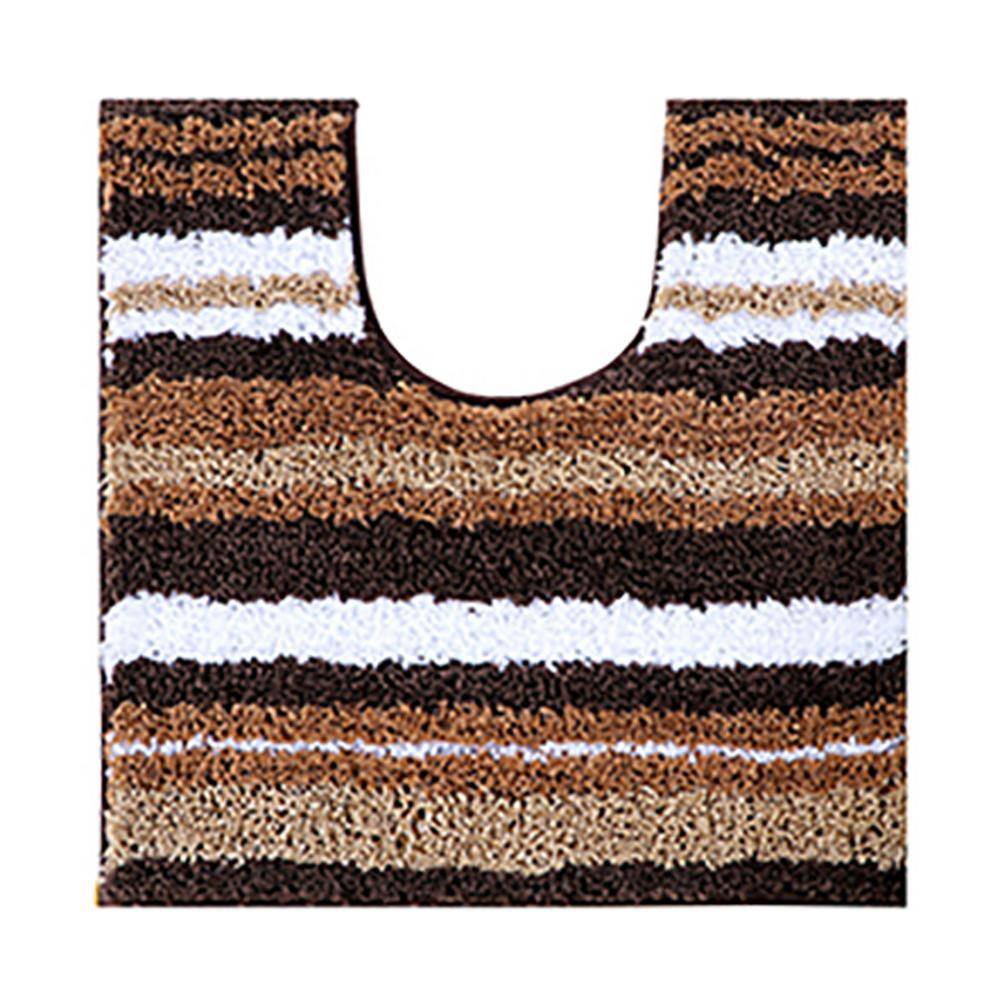 Griffie Brown and White Polyester Tufted Bath Rug Set