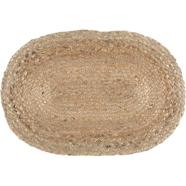 VHC BRANDS 12 in. W x 18 in. L Natural Tan Jute Oval Placemat Set of 6