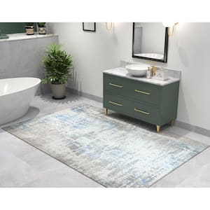 Cayetana Gray 9 ft. x 12 ft. Modern Glam Machine Washable Area Rug