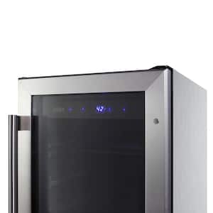 15 in. 2.3 cu. ft. Mini Fridge with Glass Door in Stainless Steel without Freezer, ADA Compliant