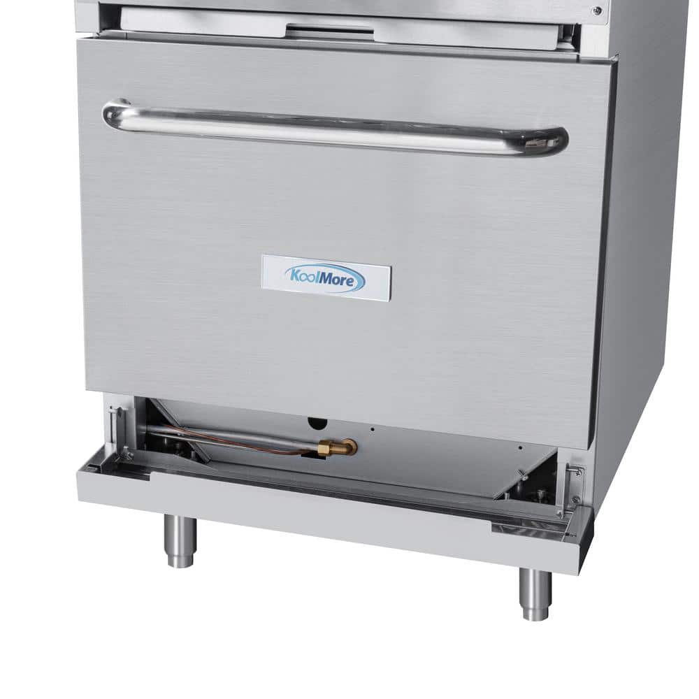 24 in Stainless Steel Commercial Gas Range with Built-in Oven