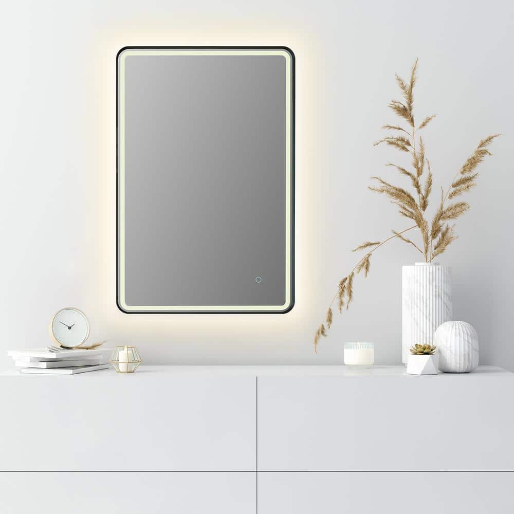 Viaggi 36" x 24" Silver and Gold LED Bathroom Vanity Mirror