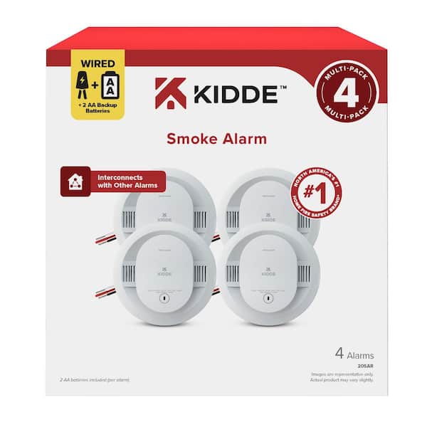 Hardwired Interconnected Smoke Detector with Photoelectric Sensor (4-Pack) 21032827