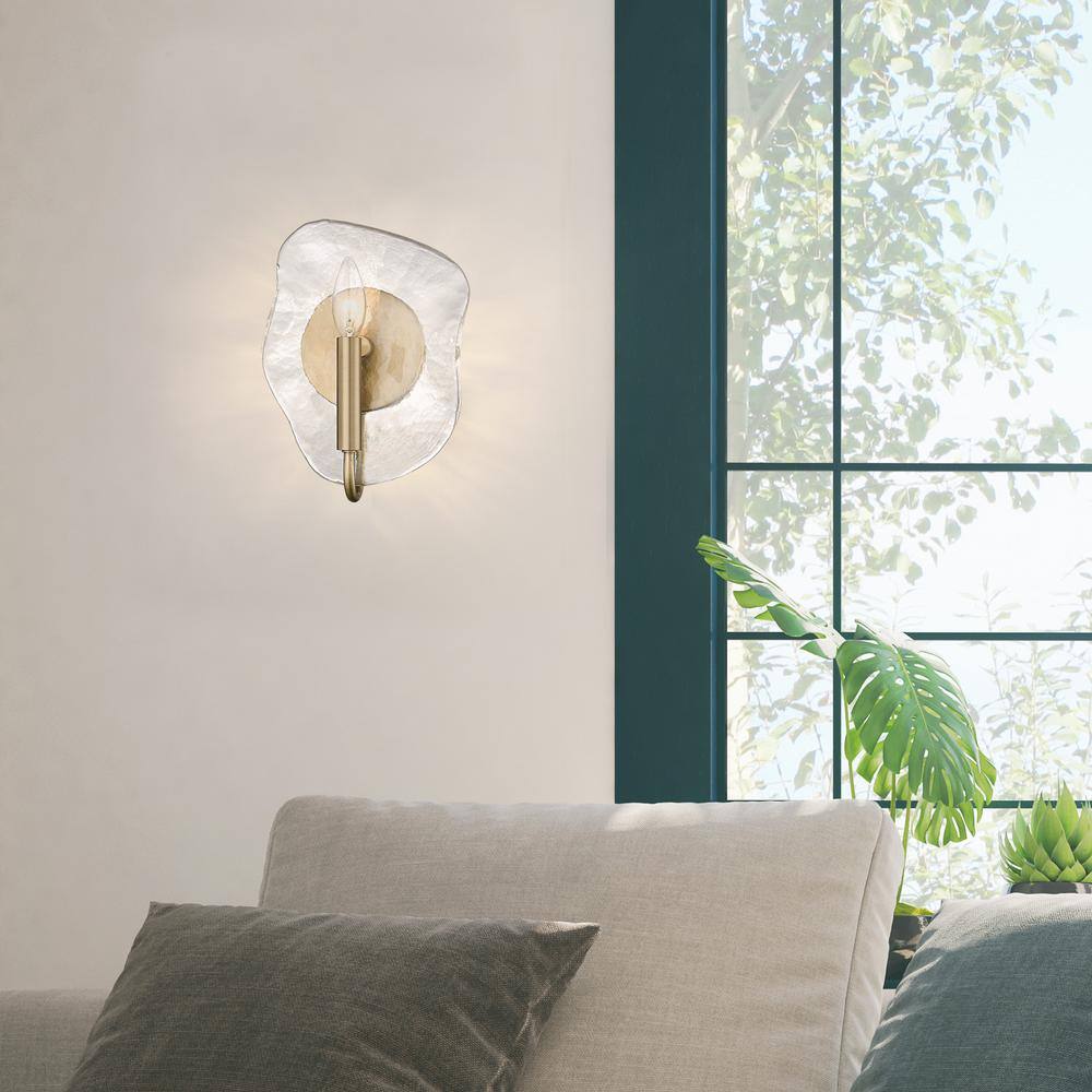 Gold and Glass Modern Dimmable Wall Sconce