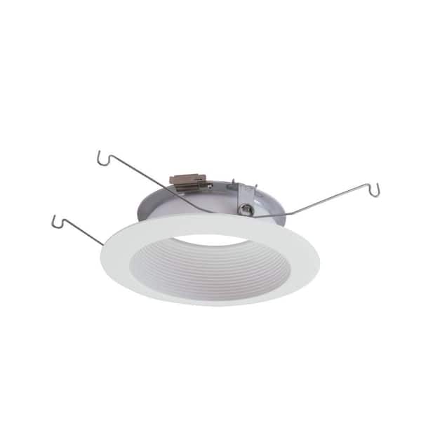 HALO 5 in. Matte White LED Recessed Lighting Baffle Trim (4-Pack)