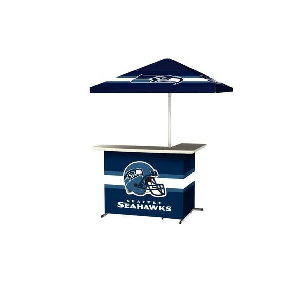 Best of Times Seattle Seahawks All-Weather L-Shaped Patio Bar with 6 ft. Umbrella
