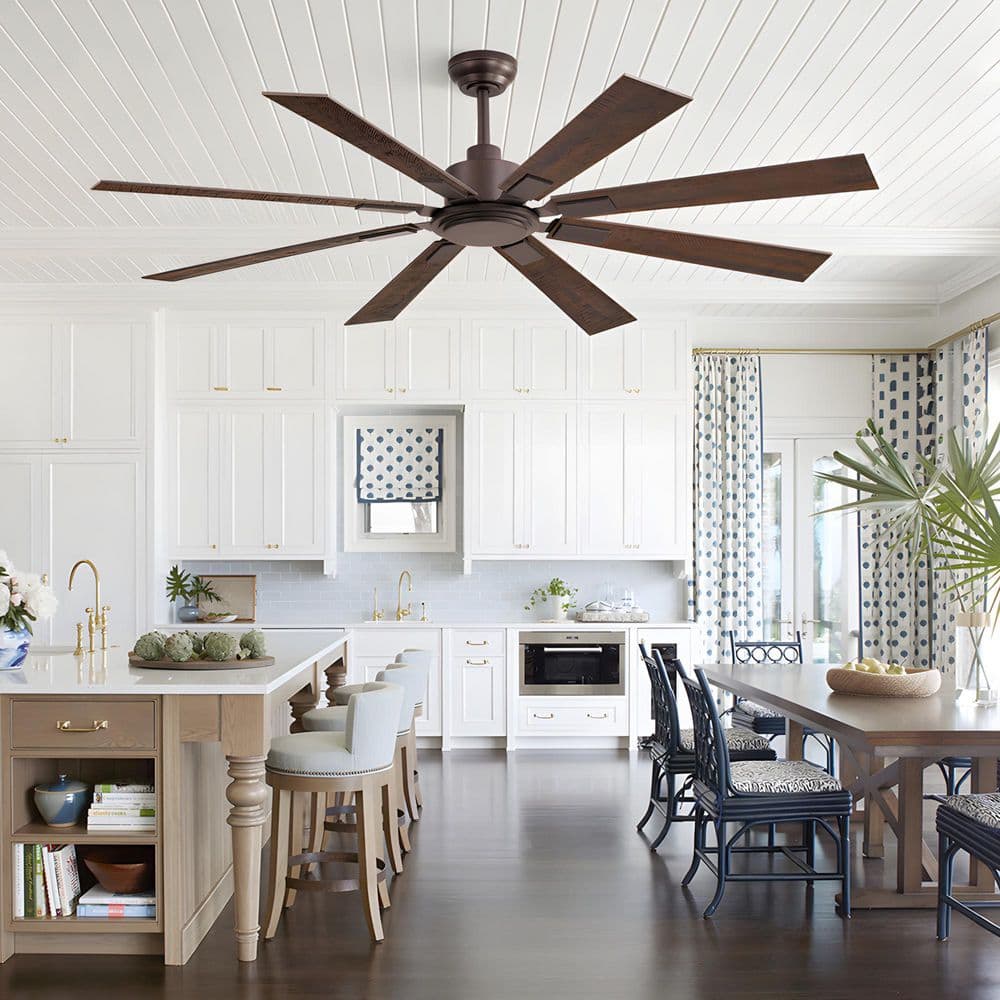 62 in. Vintage Brown Indoor/Covered Outdoor Quiet Downrod Mount Standard Ceiling Fan No Lights, Remote Control Included price history on PriceWatchPro