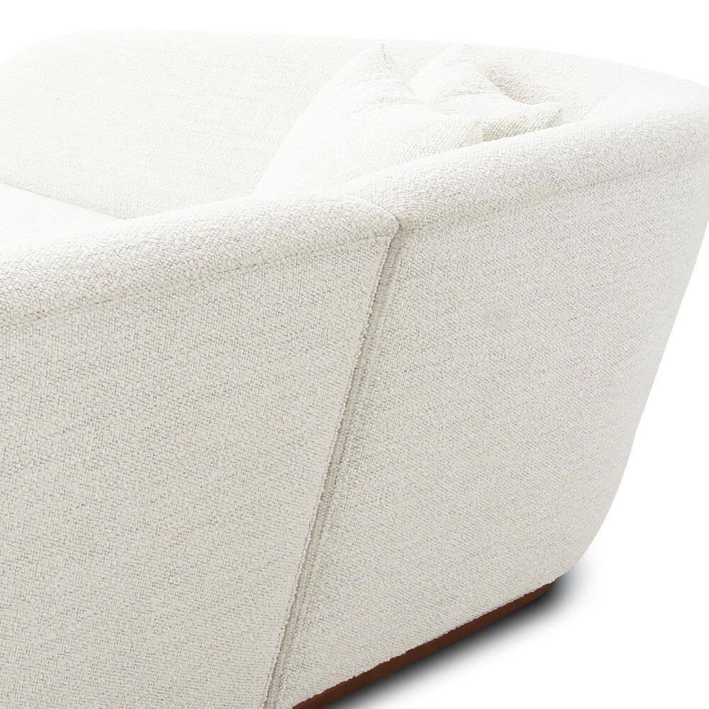 Cloud White Upholstered Left-Facing Chaise Sectional with Ottoman