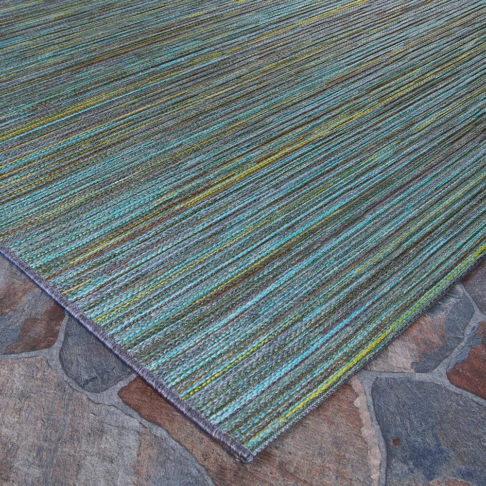 Bowery Sapphire Blue 5' x 7' Wool-Synthetic Blend Flat Woven Rug