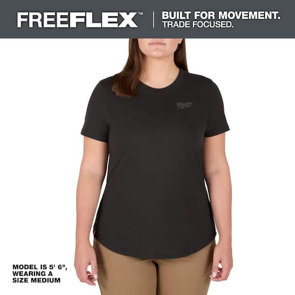 Women's X-Small Black FREEFLEX Short Sleeve Hybrid Work T-Shirt