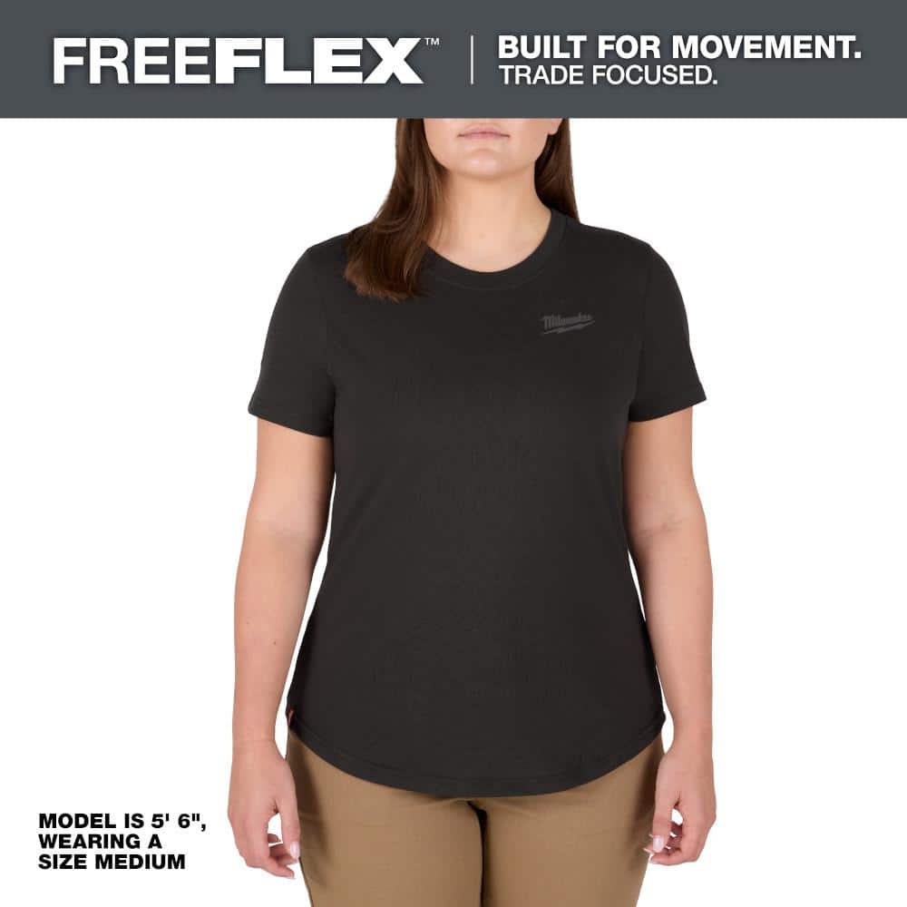 Women's Medium Black FREEFLEX Short Sleeve Hybrid Work T-Shirt price history on PriceWatchPro