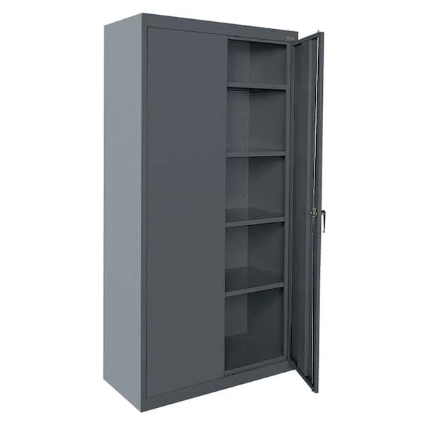 Sandusky Classic Series Steel Freestanding Garage Cabinet in Charcoal (36 in. W x 72 in. H x 18 in. D)
