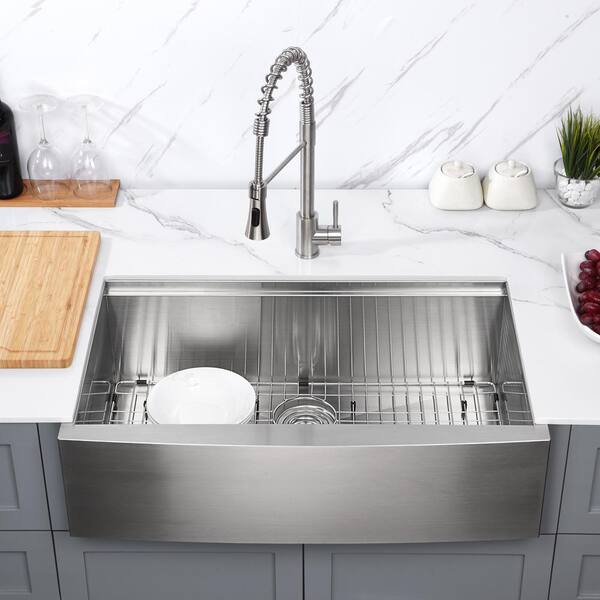 LUXIER Farmhouse Apron-Front 18-Gauge Stainless Steel 36 in