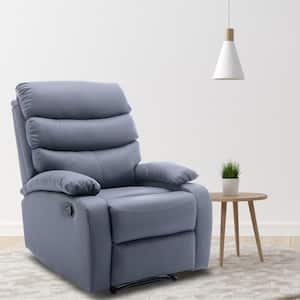 30.2 in. Dark Gray Technology Faux Leather Reclining Chair, Manual 3 Position Standard Small Recliner