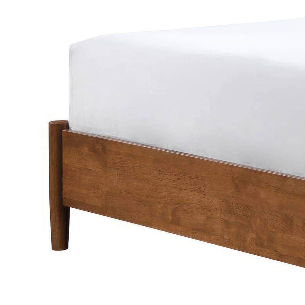 Riverstone Queen Walnut and Boucle Bedroom Set with Brass Handles
