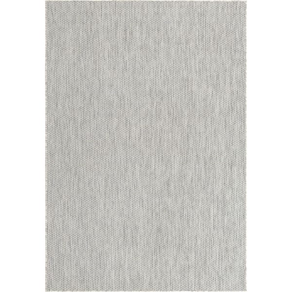 Unique Loom Outdoor Solid Light Gray 6' 0 x 9' 0 Area Rug