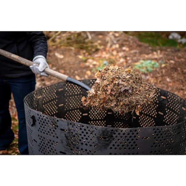 220 Gallon Outdoor Compost Bin, Expandable Composter, Easy to Setup & Large Capacity for Backyard, Lawn (Black with Gloves)