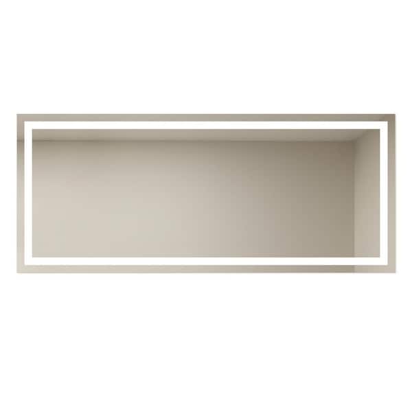 illumirror Terra 80 in. W x 32 in. H Rectangular Frameless LED Wall-Mounted Bathroom Vanity Mirror