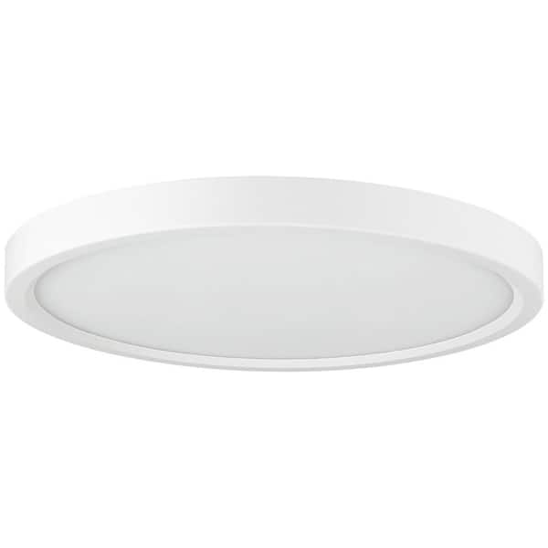 Sunlite 7 in. 100-Watt Equivalence White Finish Integrated LED Flush Mount with Acrylic Shade 3000K