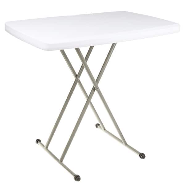 Lavish Home White Portable Folding Table, Lightweight Plastic Top Folding  Desk for Camping, Playing Cards and Crafting HW0200124