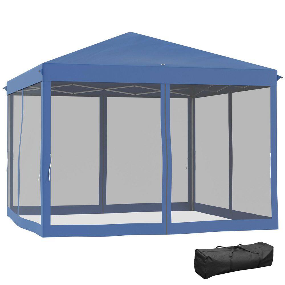 9.75 ft. x 9.75 ft. Blue Adjustable Height Pop Up Canopy Tent with Netting & Carry Bag price history on PriceWatchPro