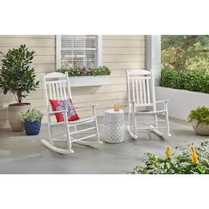 Patio White Wood OPP Outdoor Rocking Chair