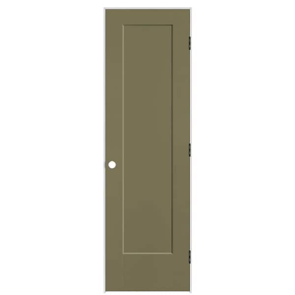 Masonite 24 in. x 80 in. 1-Panel Lincoln Park Left-Hand Solid Core Truly Olive Molded Composite Single Prehung Interior Door